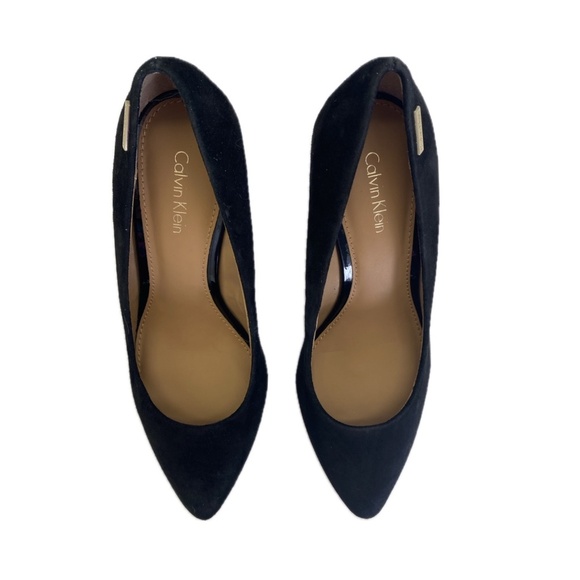 NWT Calvin Klein - Women's Black Suede Wedge Heels Size 6.5 - Picture 1 of 15